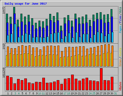 Daily usage for June 2017