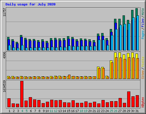 Daily usage for July 2020
