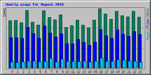 Hourly usage for August 2018