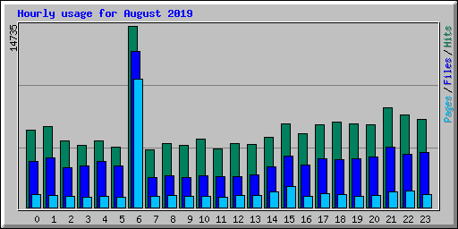 Hourly usage for August 2019