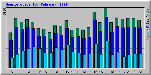 Hourly usage for February 2020